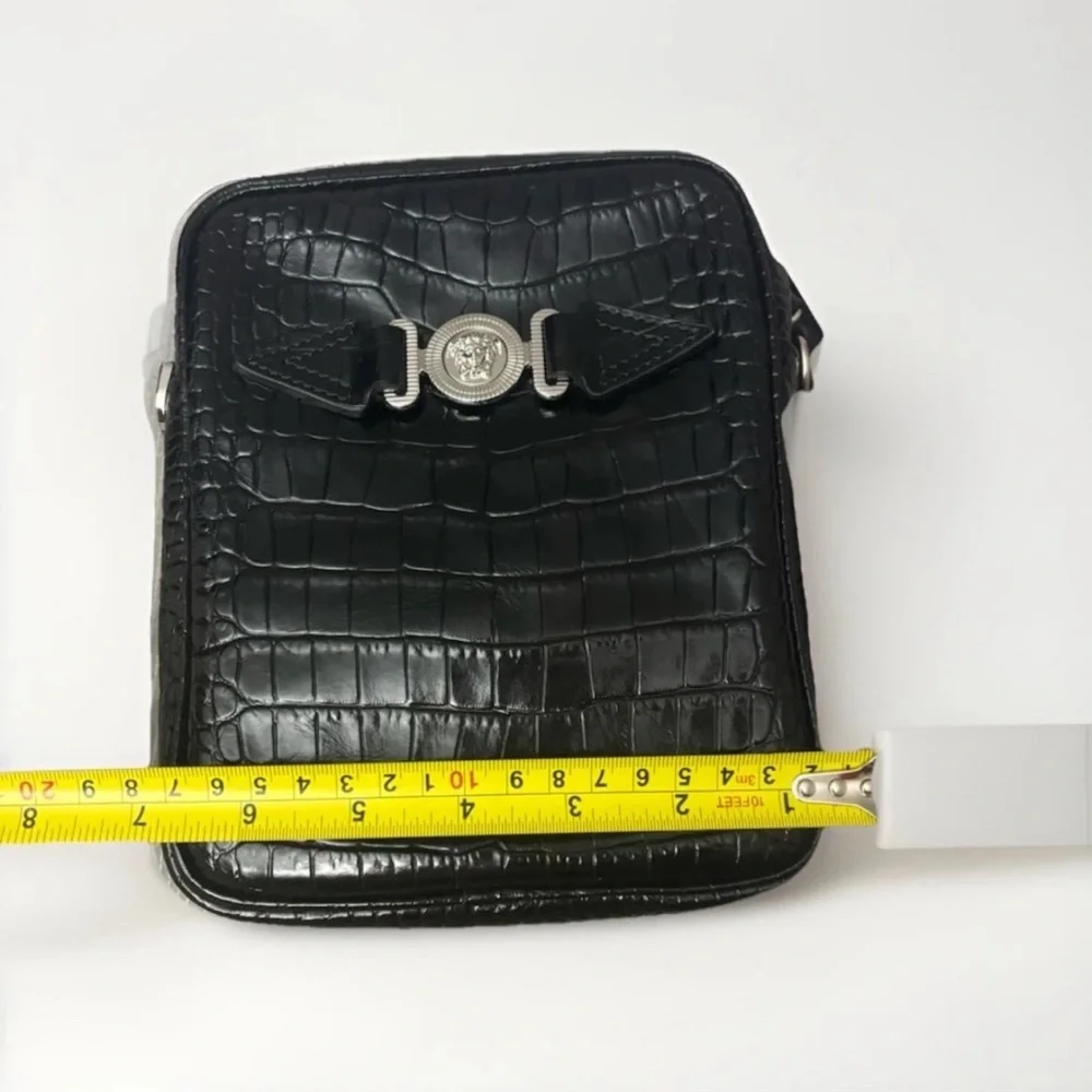 Versace Medusa Biggie crocodile-embossed crossbody bag $1400